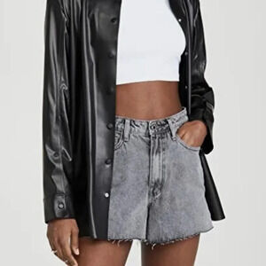 WeWoreWhat The Boyfriend Denim Shorts in Washed Gray